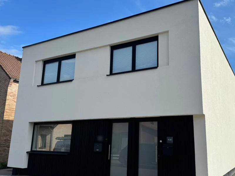 Crepi reinigen — dezelfde gevel na behandeling in Eede, egaal wit.